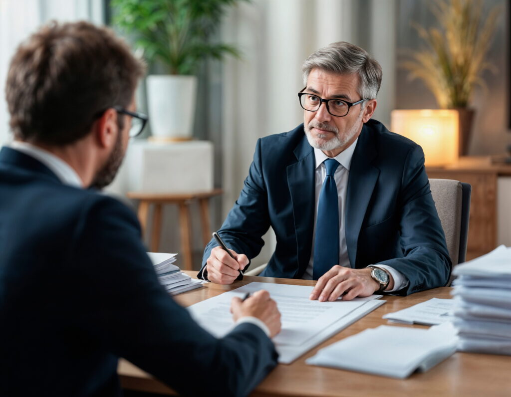 Lawyers with clients